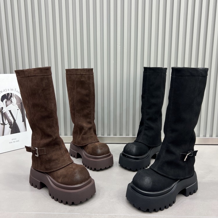 日本OFFCAT爆款美拉德增高厚底长筒靴女2025新款秋冬显瘦骑士靴子