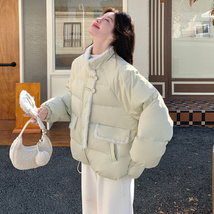 日本OFFCAT浅绿色羽绒服女冬新款2025冬季新款小个子短款休闲学院