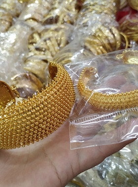 泰国民族饰品傣族手镯金色金属 舞台演出配件影楼婚礼拍照金色