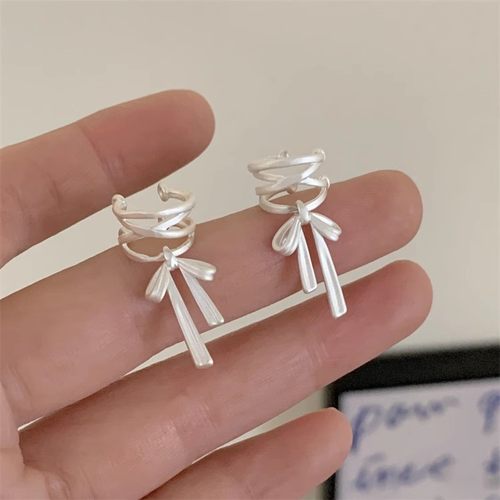 纯白丝带灵动mini版｜耳骨夹RINGRING商店耳夹无耳洞芭蕾风耳饰女