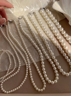 施家baby珍珠项链2023新款 毛衣链轻奢小众锁骨链女高级感颈链 爆款