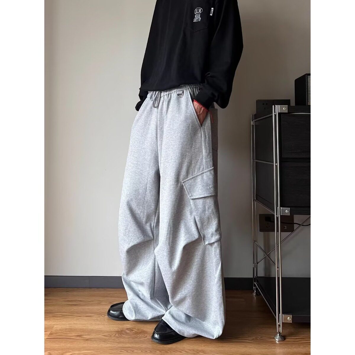 luaos乱潮美式松弛感复古多口袋休闲裤男秋季宽松显瘦运动裤情侣