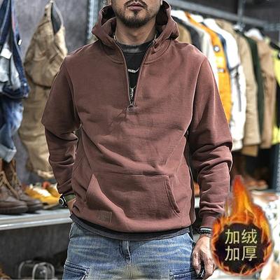 2025年美式半拉链连帽卫衣