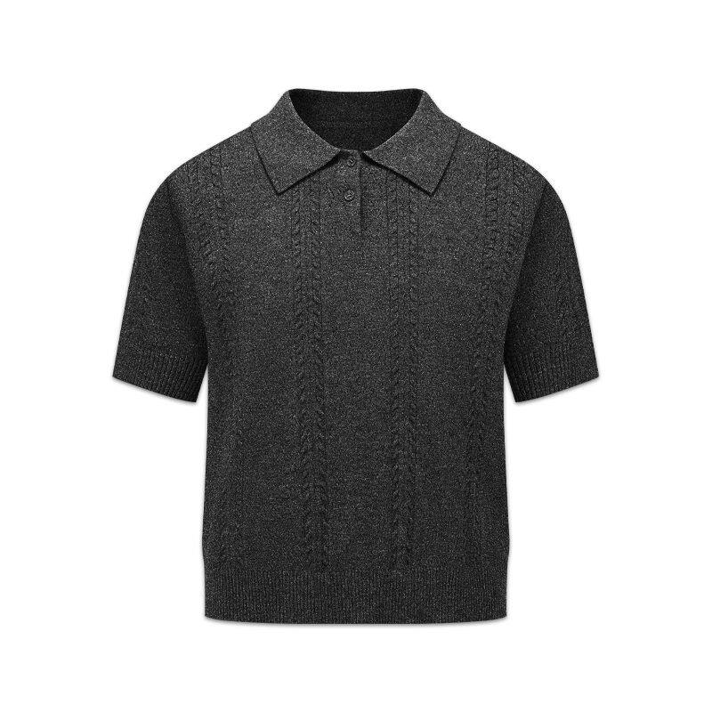 2026新款短袖麦穗提花Polo高级感纯色提花上衣高质量T恤短袖