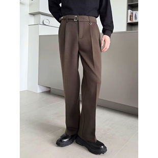 阔腿西装裤男2026春装高腰垂感拖地长裤韩版大码宽松显瘦直筒裤子