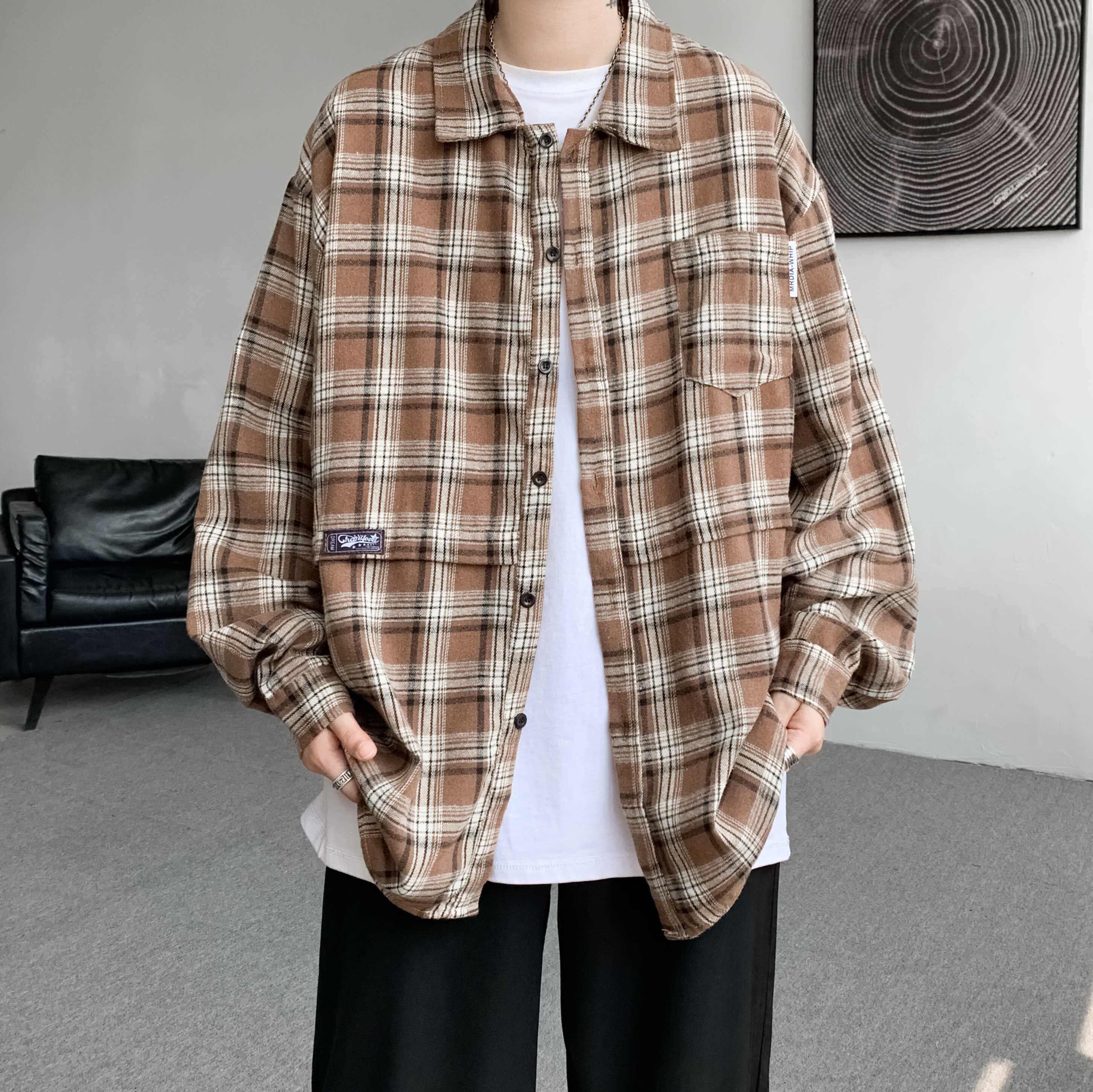 衬衫春秋季日系复古cityboy