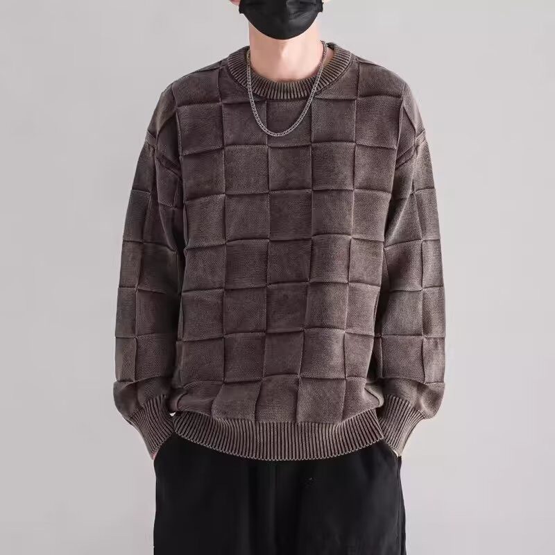 秋冬加厚毛衣男韩版潮流宽松日系针织衫冬季ins港风慵懒线衣外套