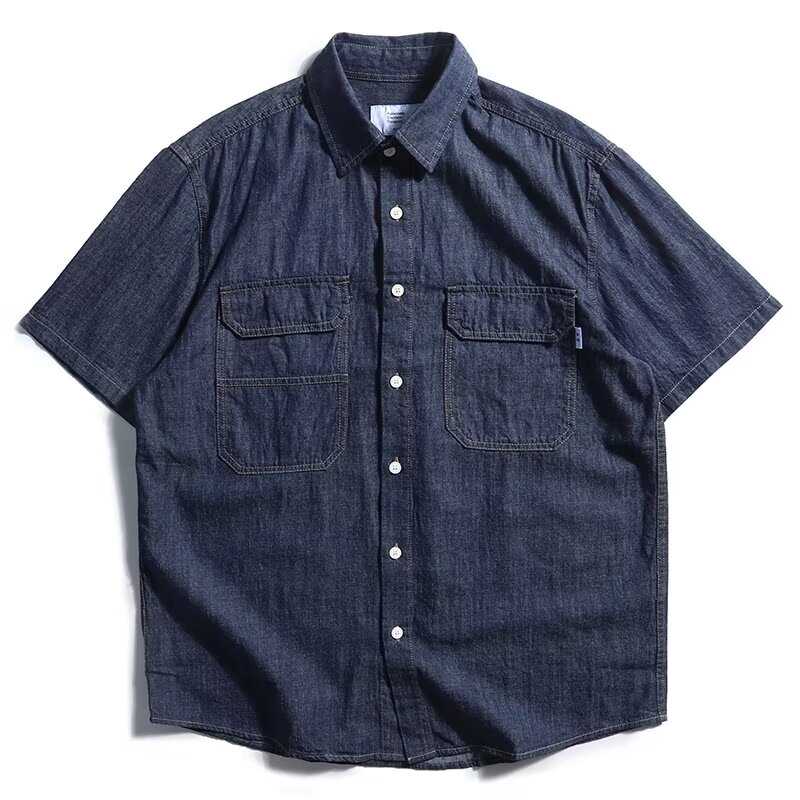 宽松休闲工装潮牌夏季牛仔衬衫