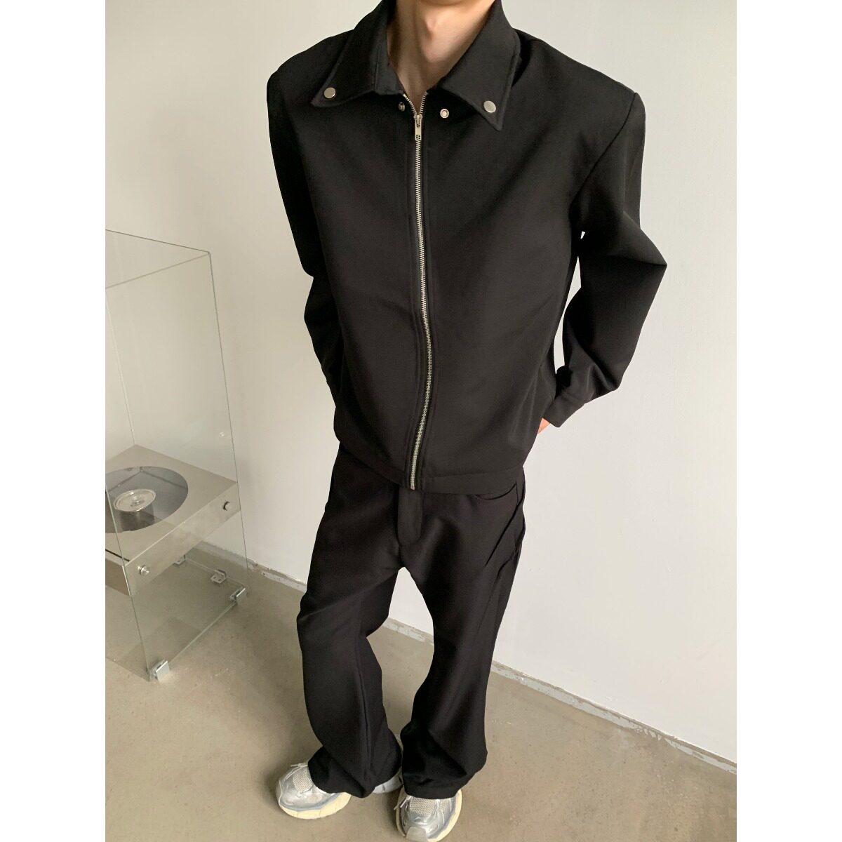 cleanfit短款男生外套春秋蛇形拉链设计感上衣美式高级感行政夹克