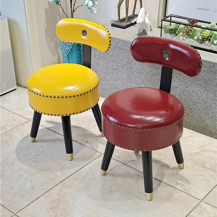 浪朵美式靠背椅实木餐椅入户