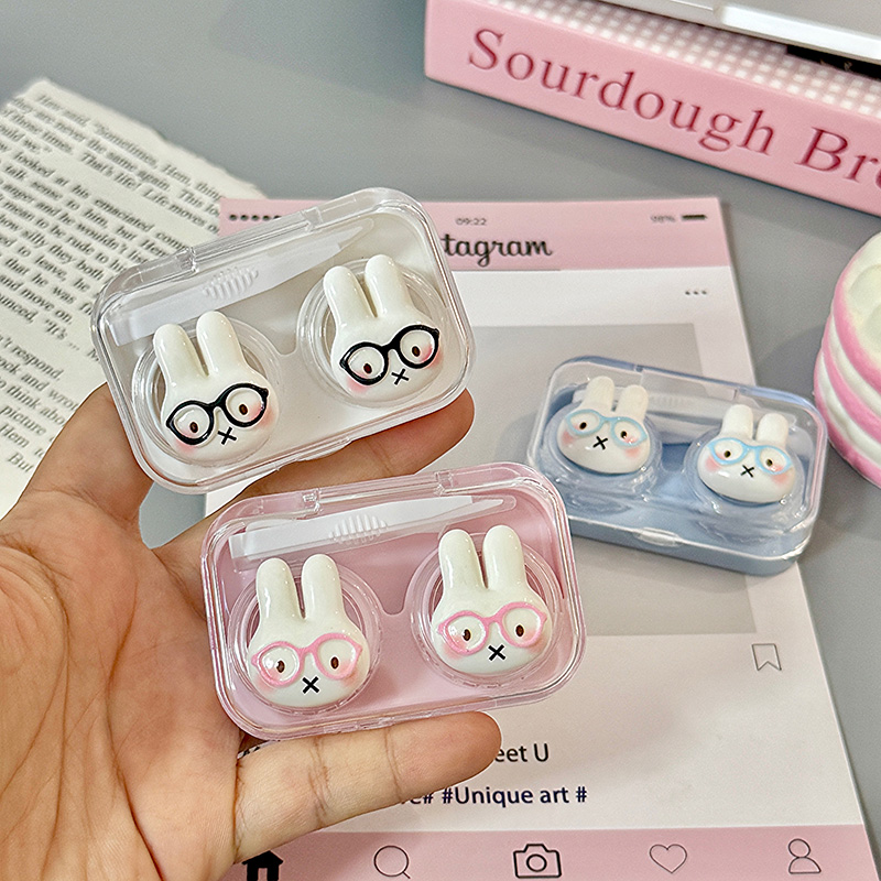 可爱软萌眼镜小兔美瞳盒