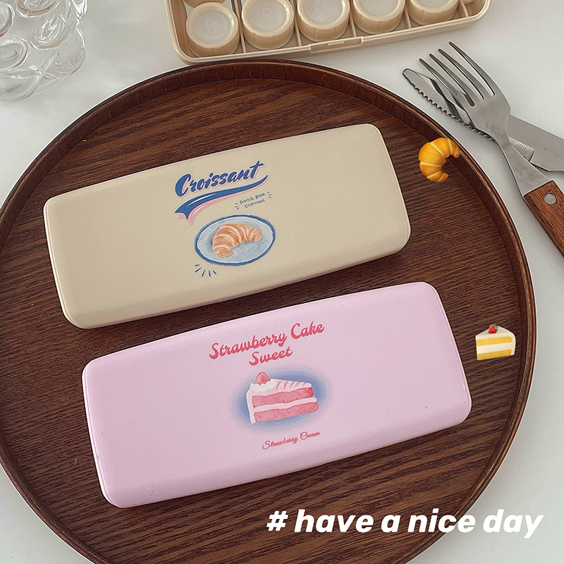 法式牛角包五副装加厚美瞳盒