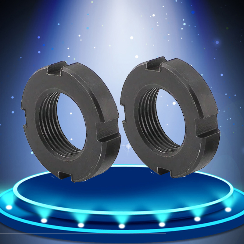 GB812四槽锁紧螺母止退国标圆螺母圆螺帽带槽螺母M10-M36