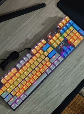 血手f200q机械键盘/热插拔段落感幽灵光轴/电竞游戏建模办公幻彩