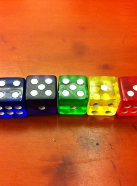 15MM和16MM压克力直角骰子16号透明紫色子16#方角甩子投子