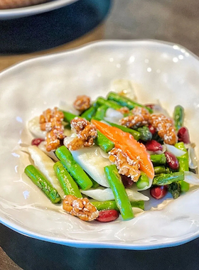 农家乐土菜馆小炒盘热菜盘不规则异形炒菜盘白瓷川菜特色异形餐具