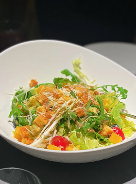 农家乐土菜馆斜口碗陶瓷异形不规则餐具沙拉热菜炒菜盘特色中式盘