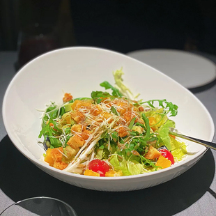 农家乐土菜馆斜口碗陶瓷异形不规则餐具沙拉热菜炒菜盘特色中式盘