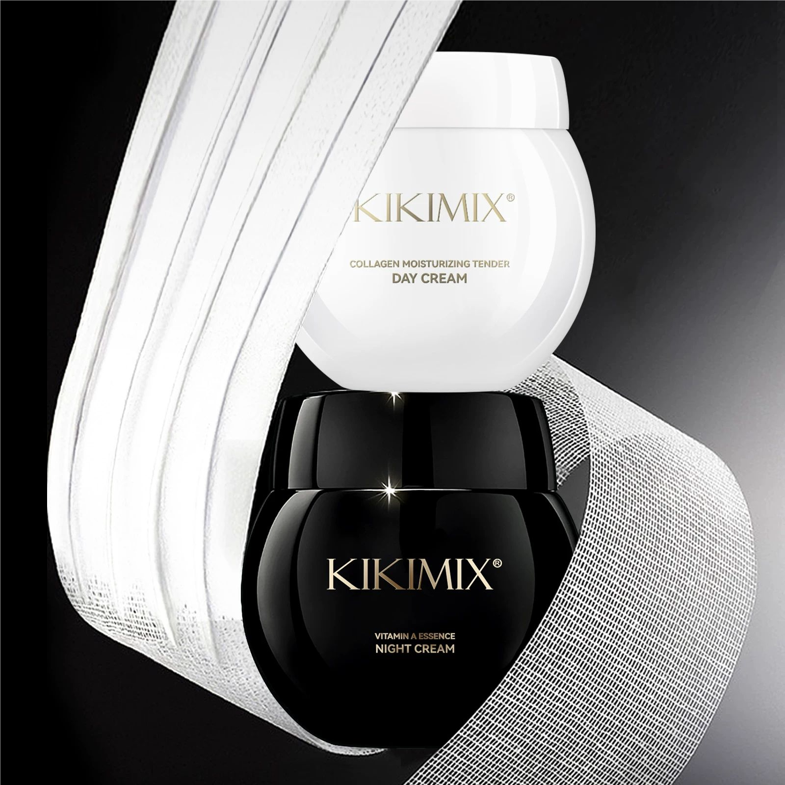 KIKIMIX传奇黑白绷带套组 玻色因御光老日霜+肽A愈养晚霜