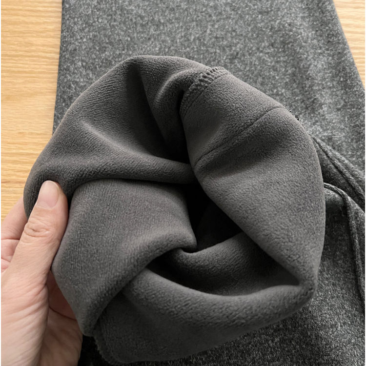 高腰加绒简约显瘦长裤加绒羊毛裤