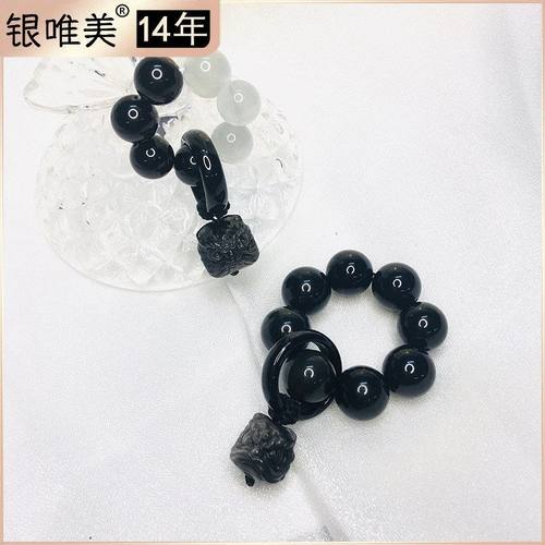 白手串转运珠指尖猫眼石女天然