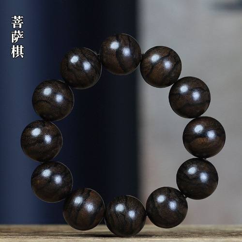 男虎颗手串108民族风20斑纹文玩饰品手链沉香念珠棋楠菩萨佛珠女
