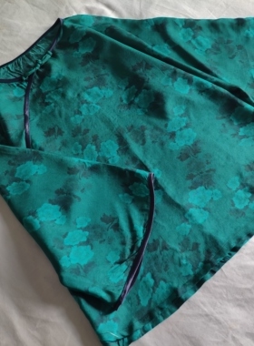 清仓青辰原创春夏款大码小碎花丝麻汉服上衣女倒大袖袖垂顺凉快