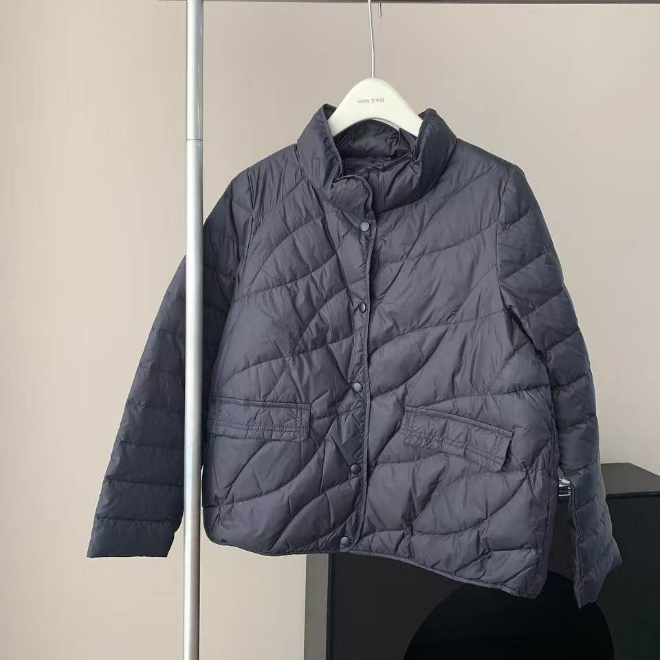 90白鸭绒轻薄立领羽绒服短款外套