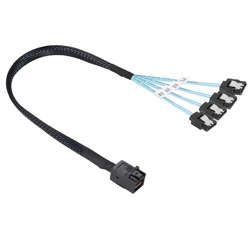 mini sas hd sff8643转4 SATA  3.0服务器磁盘硬盘阵列数据线1对4