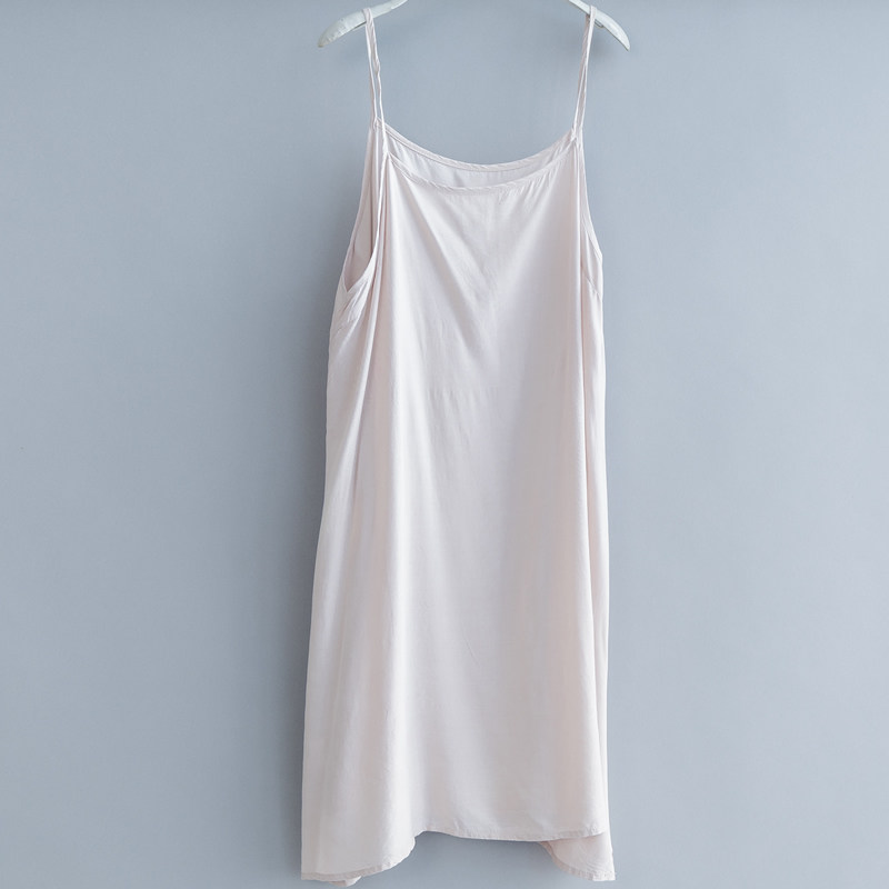 清濯特价黑色裸色打底裙棉绸凉爽大码吊带衬裙背心裙纯色质感内搭