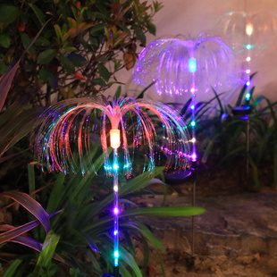 太阳能水母灯地插灯户外防水花园草坪装饰灯光纤庭院灯氛围灯景观