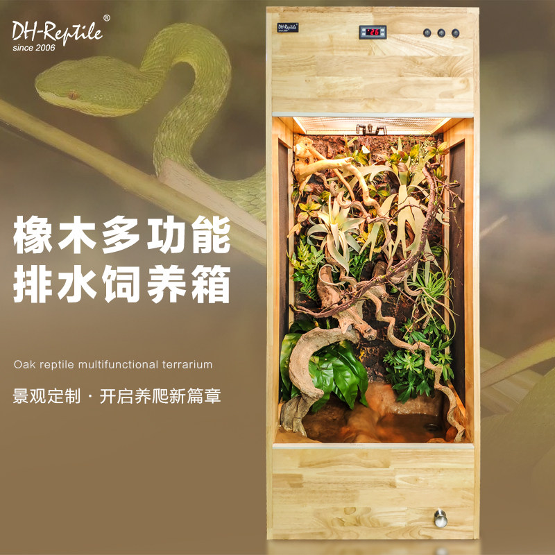 绿鬣饲养箱蜥蜴高箱高冠变色龙恒温爬箱实木智能保温树栖蛇箱定制