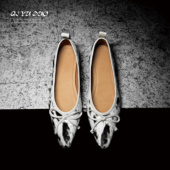 泼墨马毛单鞋 女气质蝴蝶结一脚蹬 2cm2025春季 新款 七与多 牛皮