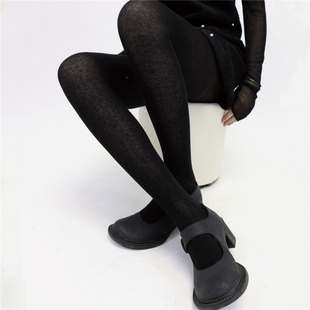 AYTofilms简约薄棉平板黑色连裤袜春秋miu系走秀灰色微透肉打底袜