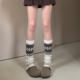 AYTofilms 秋冬配雪地靴费尔岛袜套加厚保暖针织堆堆过膝小腿套女