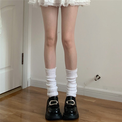 针织木耳边袜套纯欲辣妹堆堆袜
