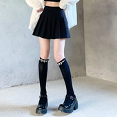 天鹅绒镶钻小腿袜暗黑风白钻 手工水钻中筒袜网红薄款 films