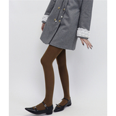 films 秋冬简约灰色打底袜裤 焦糖咖色小香静奢风平板连裤 袜