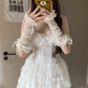 AYTofilms洛丽塔花边蕾丝袖套碎花蝴蝶结薄可爱少女遮瑕防晒手袖