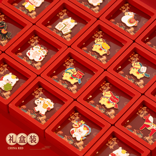 礼盒马年金属徽章马上发财马上有钱新年礼物趣味祝福胸针包包配饰