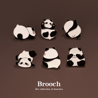 2025新款安然卡通熊猫胸针