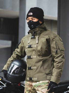 隐忍马克1骑行服冬季男款vintage美式机车服男士冬季赛车服外套