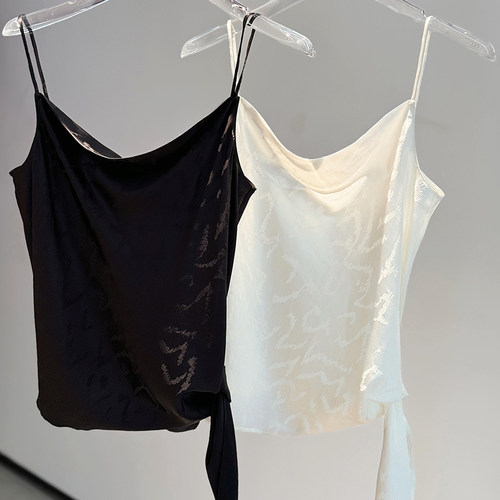 提花吊带背心打底内搭小衫