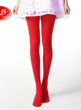 浪莎结婚红丝袜春秋冬中厚不透肉大红色新娘防勾丝本命年天鹅绒