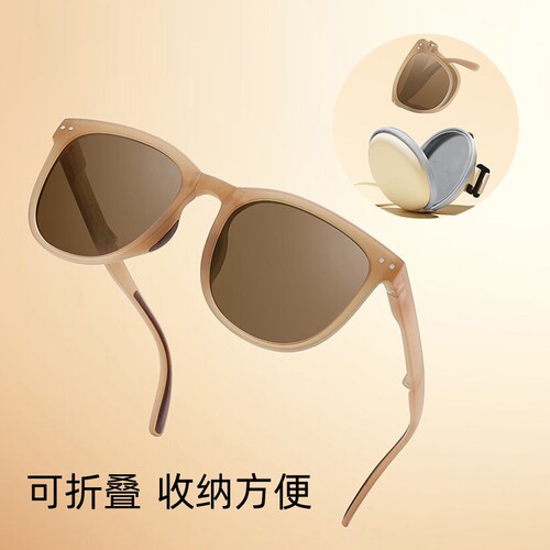 全框TR90折叠偏光墨镜镜片配近视
