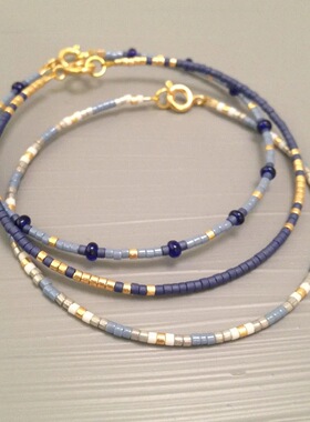 ins小众欧美复古风时尚Miyuki米珠编织手工串珠极细女生小手链女