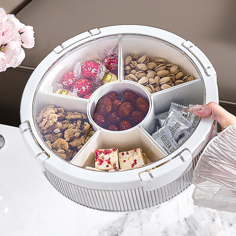 轻奢果盘高档干果盘家用客厅茶几过年零食糖果盒塑料坚果盘干果盒