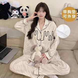 睡袍女款冬季2026新款春秋季纯棉长袖套装可外穿家居服全棉