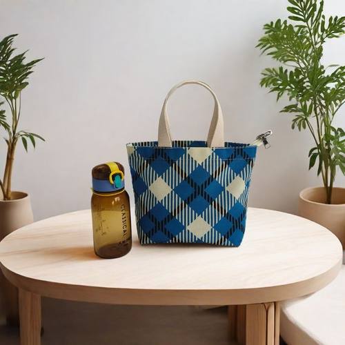 韩版日系格子印花迷你手提包