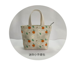 帆布包小号简约印花迷你小手提包文艺手拎包上班休闲小托特包